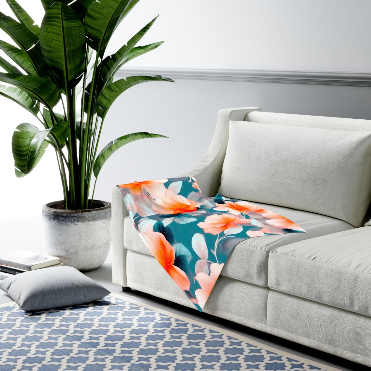 Orange Blossom Floral Bunch Baby Swaddle 30″×40″ Blanket