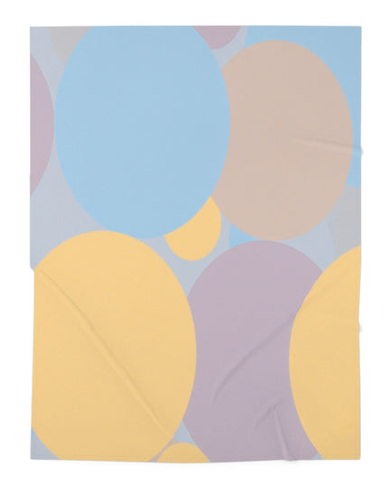 Pastel Baby Blue and Peach Patches Baby Swaddle 30″×40″ Blanket
