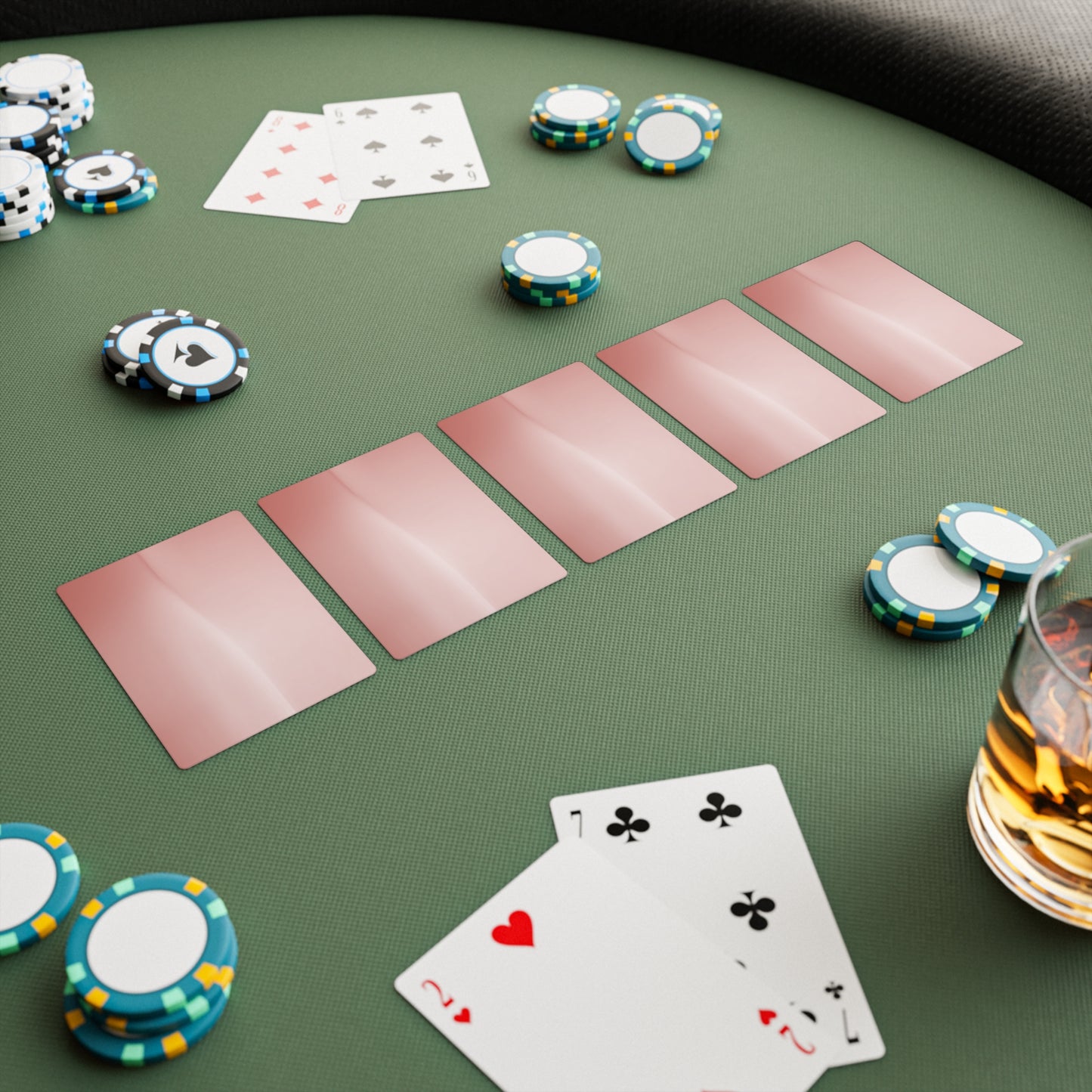 Rose Red Fade Poker Cards