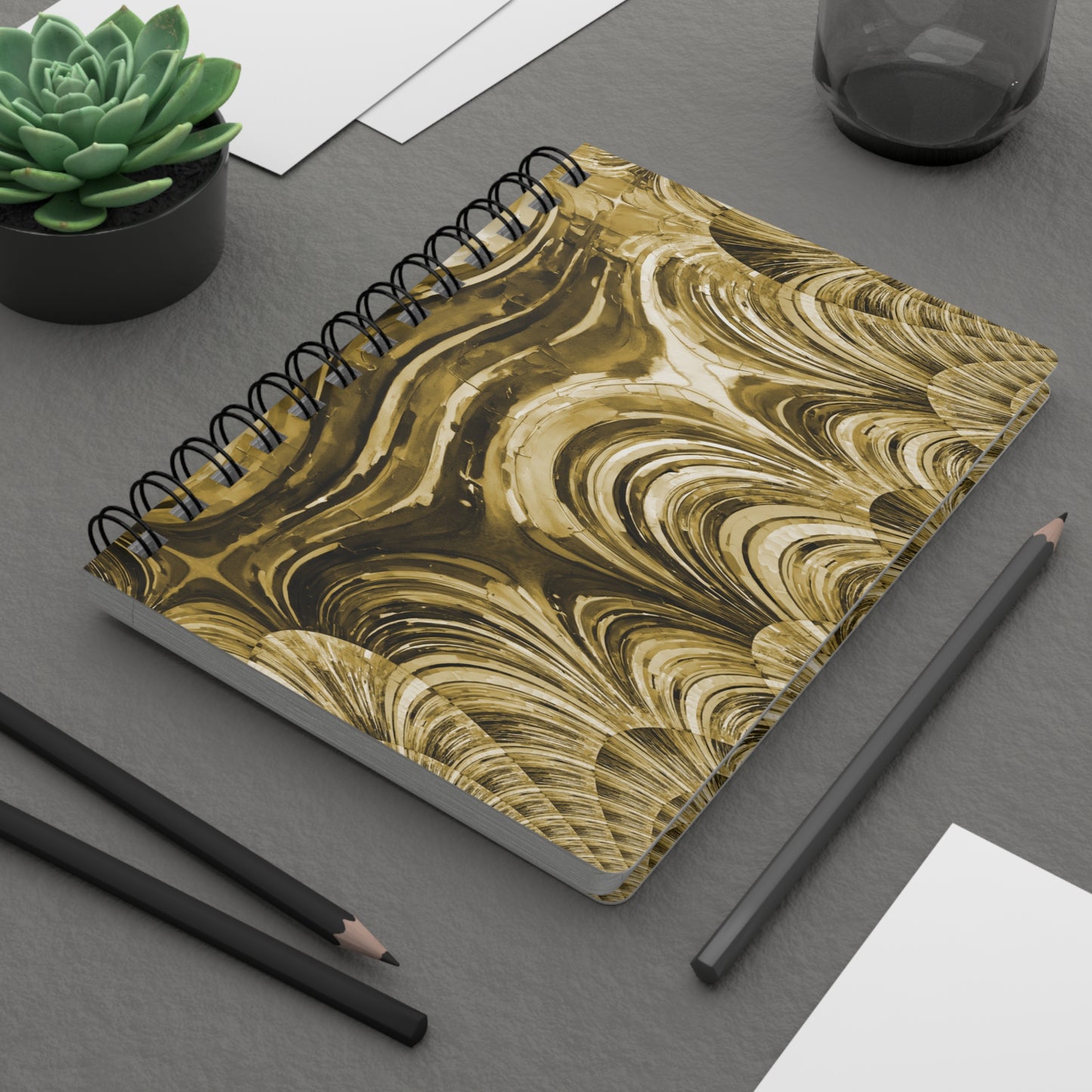 Uzi Spiral Light Brown Bound Journal, 5" x 7" 150 pages