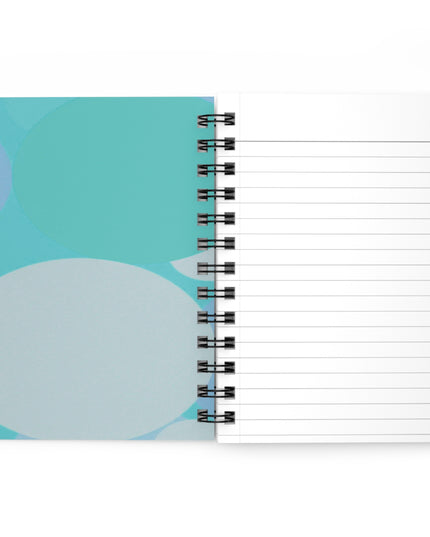 Pastel Tan and Tif Patches Spiral Bound Journal, 5" x 7" 150 pages