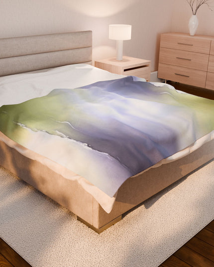 Lavender Sea Golden Fog Velveteen Plush Blanket, 60" x 80"