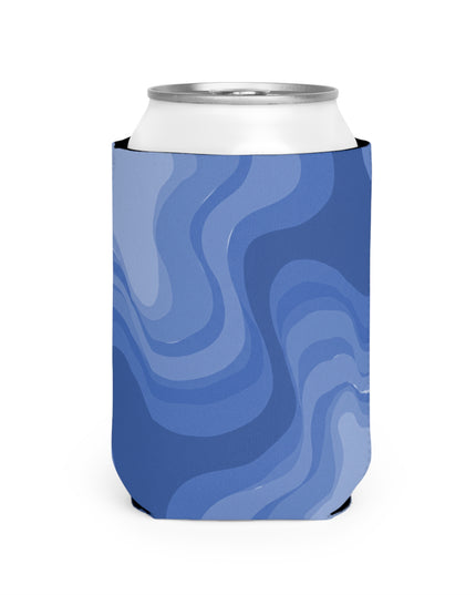 Deep Blue Wavey 12 oz Can Cooler Sleeve