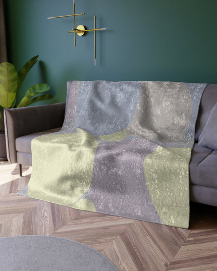 Pastel Soft Blue and Soft White Patches 50" x 60" Crushed Velvet Blanket