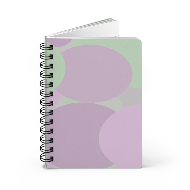 Pastel Lavender Purple and Soft Green Patches Spiral Bound Journal, 5" x 7" 150 pages