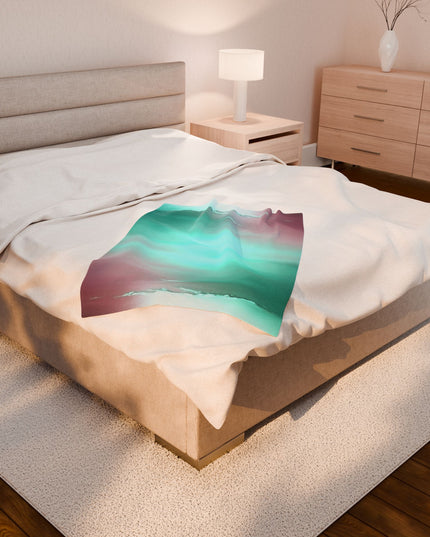 Green Sea Lavender Fog Velveteen Plush Blanket, 30" x 40"
