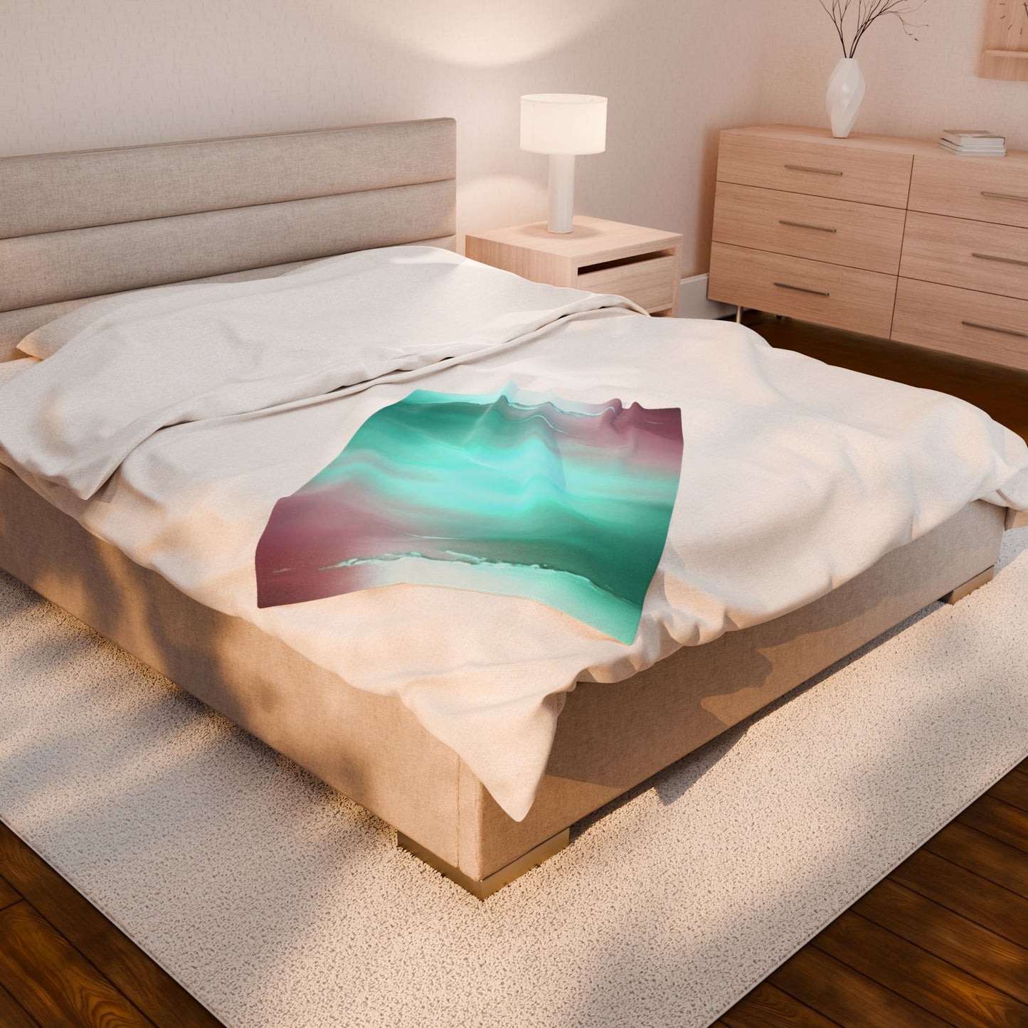 Green Sea Lavender Fog Velveteen Plush Blanket, 30" x 40"