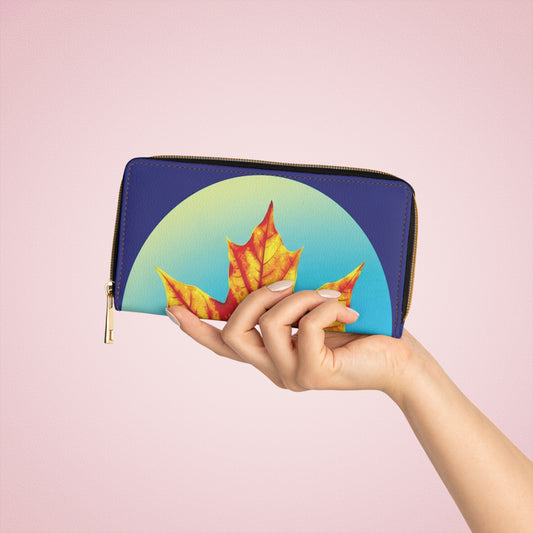 Alpha Maple Leaf Elegant Abstract Zipper Wallet - Stylish & Functional Accessory for Everyday Use