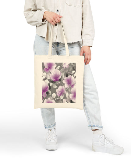 Purple Blossom Floral Bunch Cotton Canvas Tote Bag