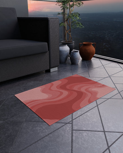 Power Red Wavey 24" x 36" Outdoor Rug