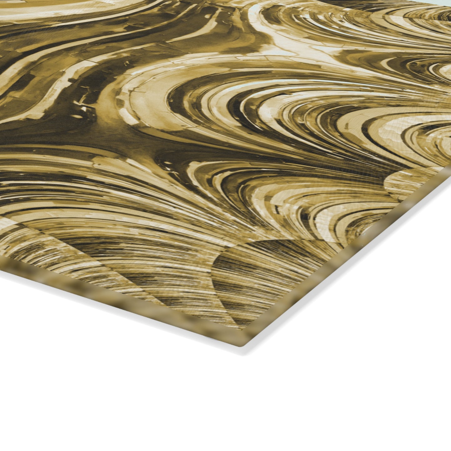 Uzi Spiral Light Brown Pastel 8" x 11" Glass Cutting Board