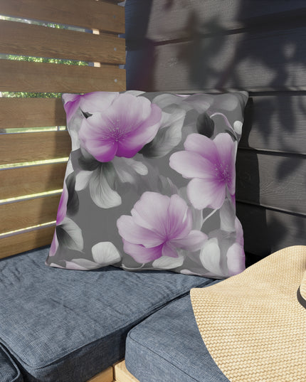Purple Blossom Floral Bunch 18" x 18" Outdoor Pillow