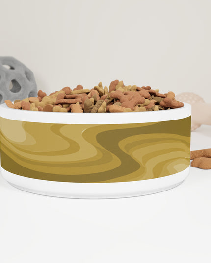 Brown Wavey 16 oz Pet Bowl