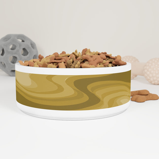 Brown Wavey 16 oz Pet Bowl