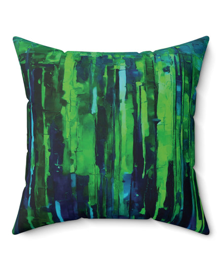 Striped Blue Green 20" x 20" Faux Suede Square Pillow