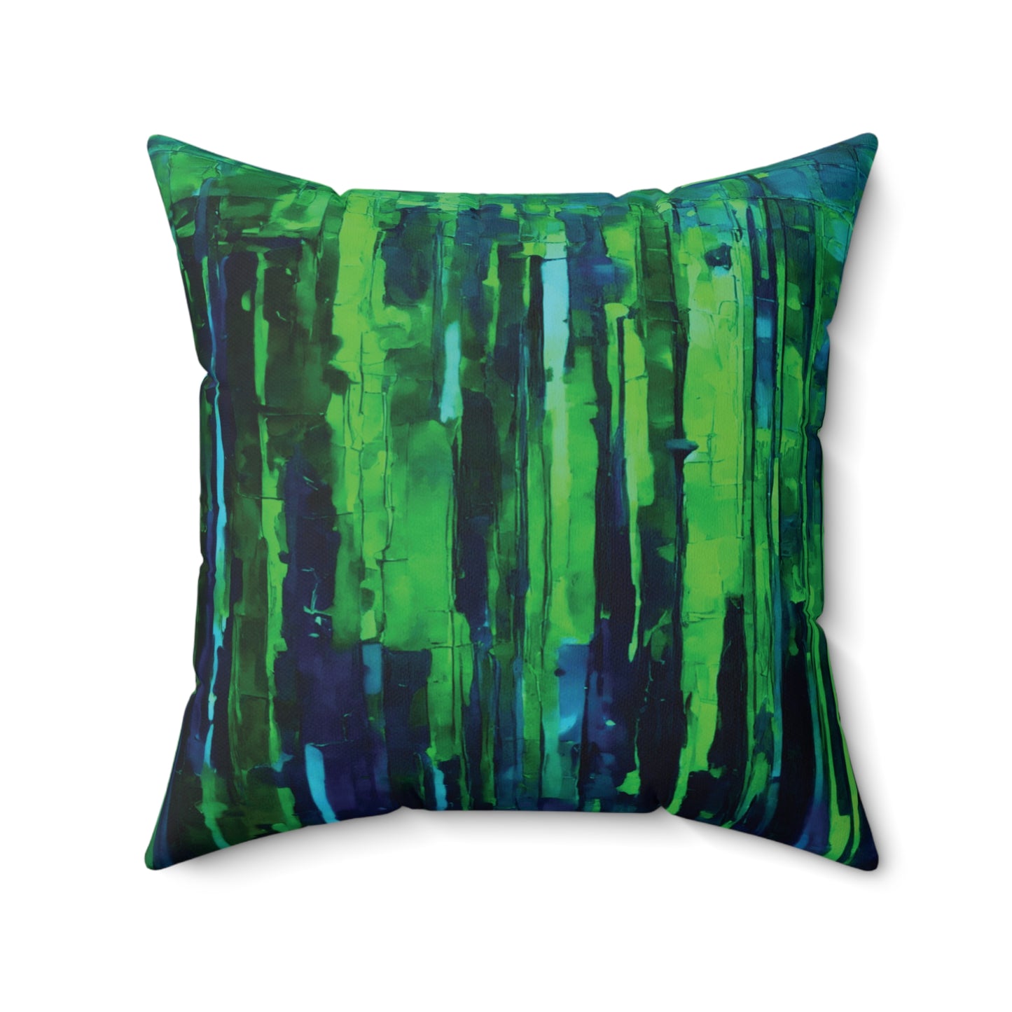 Striped Blue Green 20" x 20" Faux Suede Square Pillow