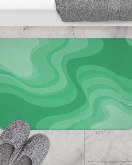 Mint Green Wavey 34" x 21" Bath Mat