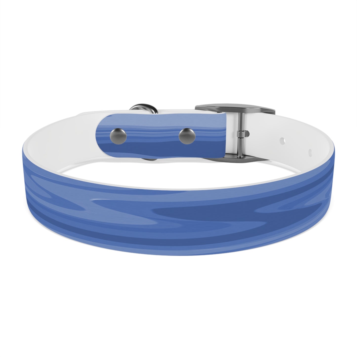 Deep Blue Wavey Medium Dog Collar