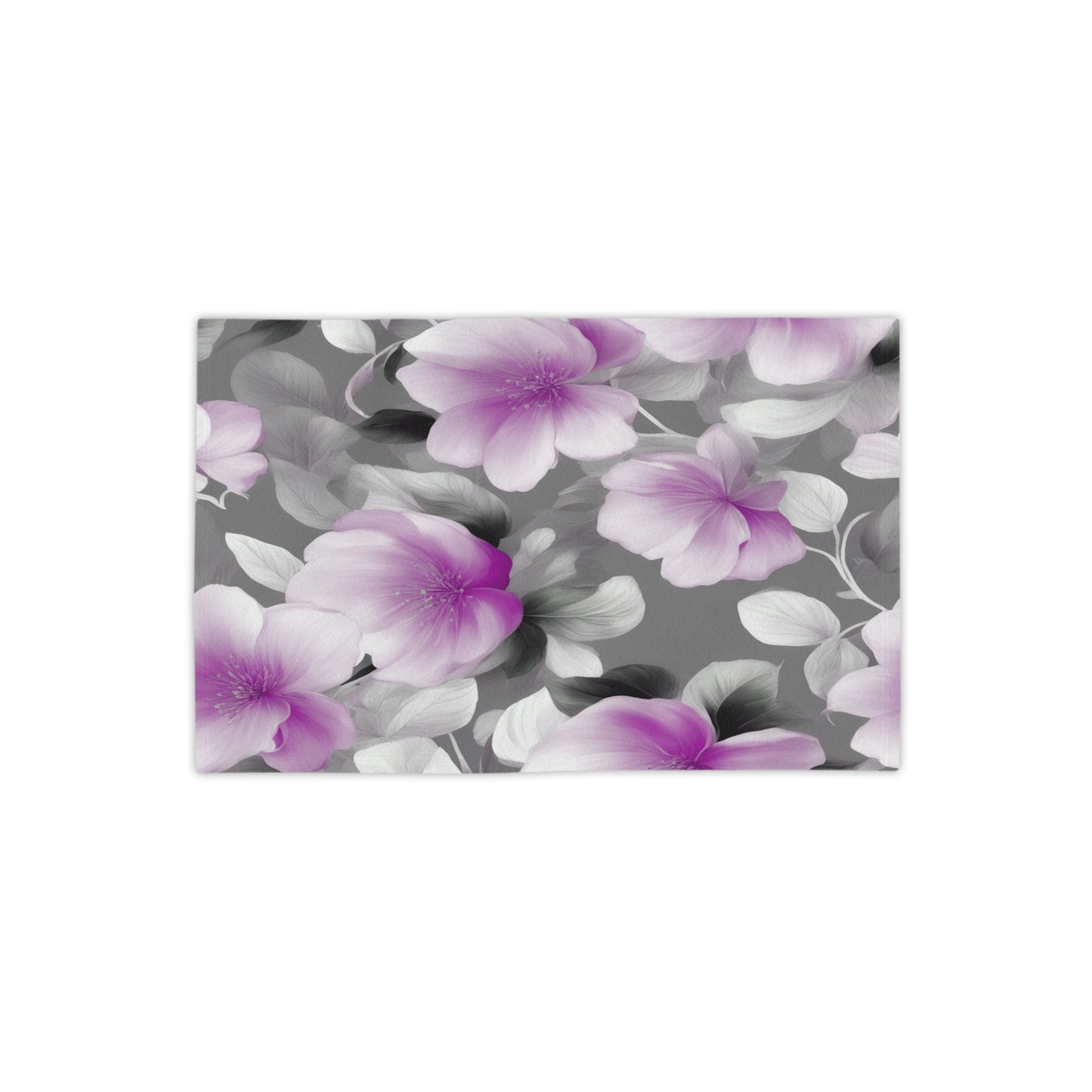 Purple Blossom Floral Bunch Beach Towel, 18" x 27"