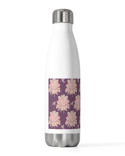 Pink Floral Butterflies 20oz Insulated Water Bottle