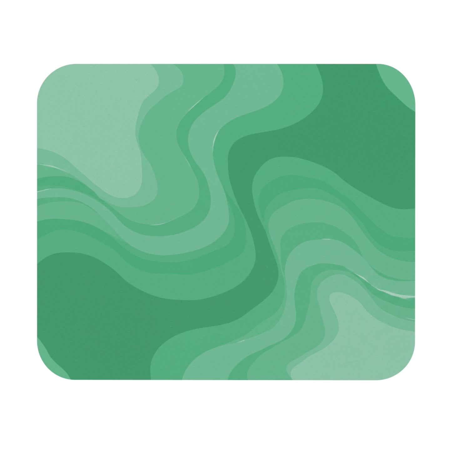 Mint Green Wavey Mouse Pad, 9" x 8" Rectangle