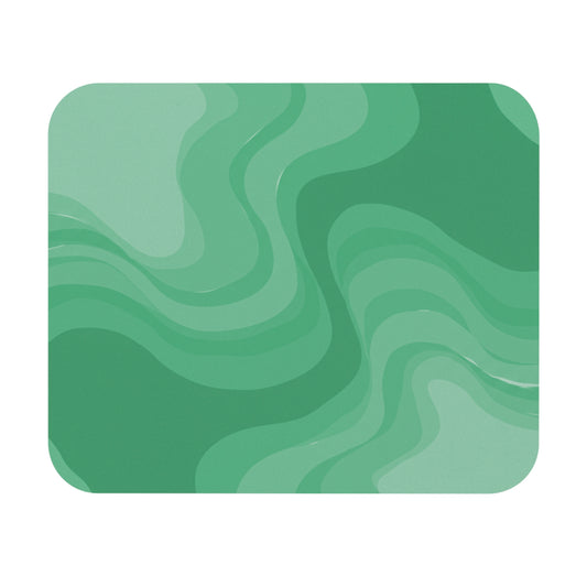 Mint Green Wavey Mouse Pad, 9" x 8" Rectangle