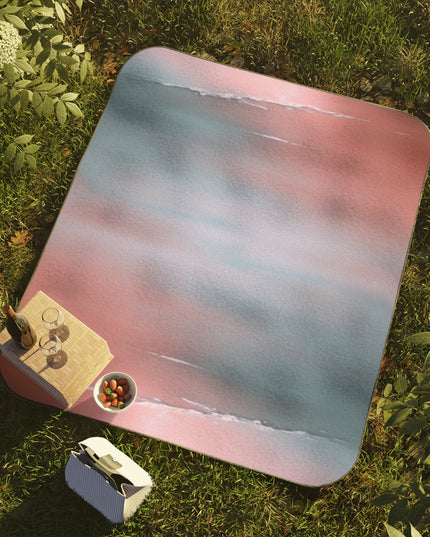 Gray Sea Pink Fog 61" × 51" Picnic Blanket