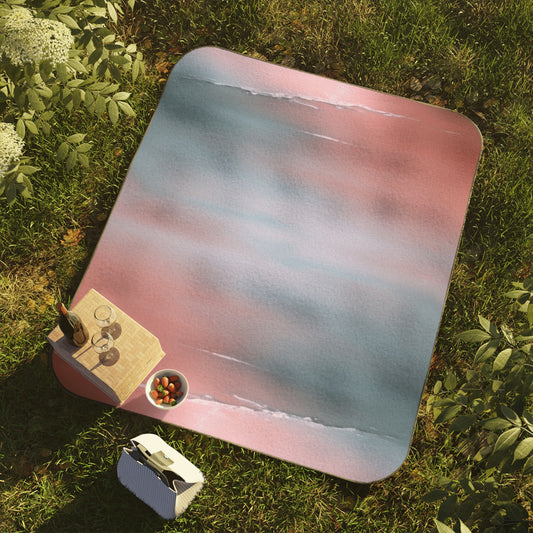 Gray Sea Pink Fog 61" × 51" Picnic Blanket