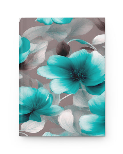 Tif Green Gray Floral Bunch Hardcover Journal Matte with 150 lined pages, 5.75" x 8"