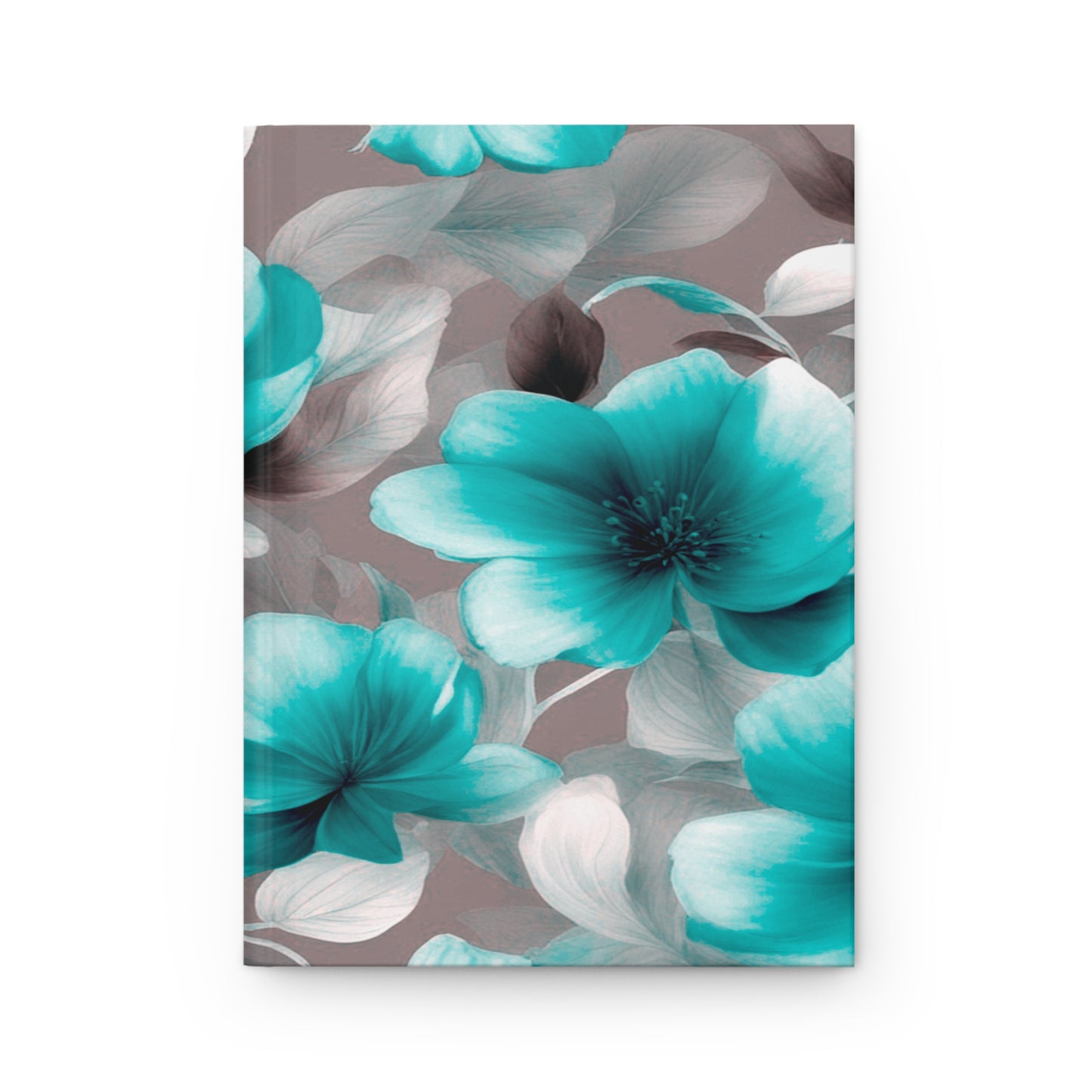 Tif Green Gray Floral Bunch Hardcover Journal Matte with 150 lined pages, 5.75" x 8"
