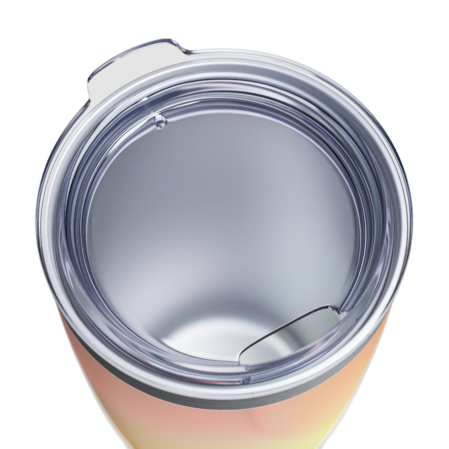 Hot Peach Fade Ringneck Tumbler, 20oz in white, steel and black