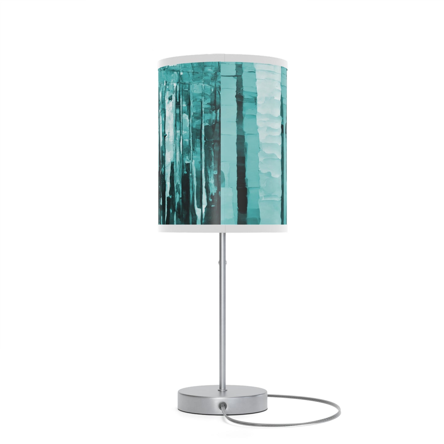 Striped Tif Table Lamp on a White or Silver Stand, US|CA plug