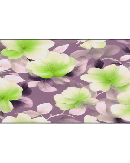 Lime Lavender Floral Bunch Heavy Duty Floor Mat, 36" x 60"