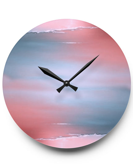 Gray Sea Pink Fog Acrylic Wall Clock, Round or Square, 10.75" x 10.75"