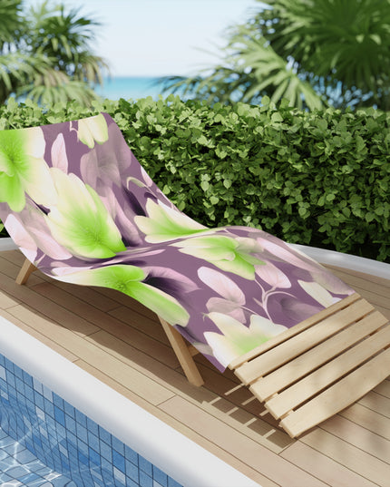 Lime Lavender Floral Bunch Beach Towel, 30" x 60"