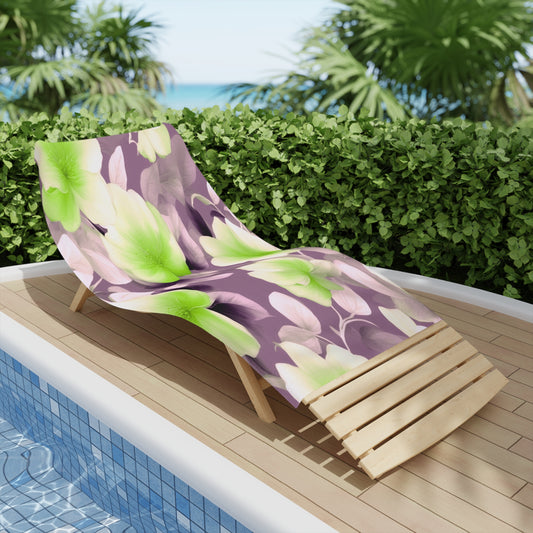 Lime Lavender Floral Bunch Beach Towel, 30" x 60"