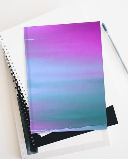 Dark Blue Green Sea Purple Fog 5" x 7" Journal - 128 Ruled Line pages