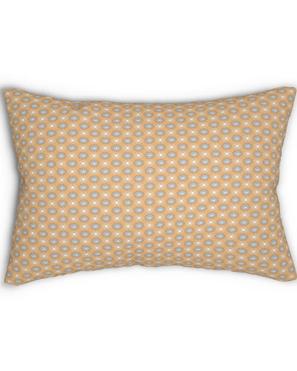 Tan Sunset Star-crossed Bodies Spun Polyester Lumbar Pillow, 20" x 14"