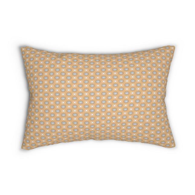 Tan Sunset Star-crossed Bodies Spun Polyester Lumbar Pillow, 20" x 14"