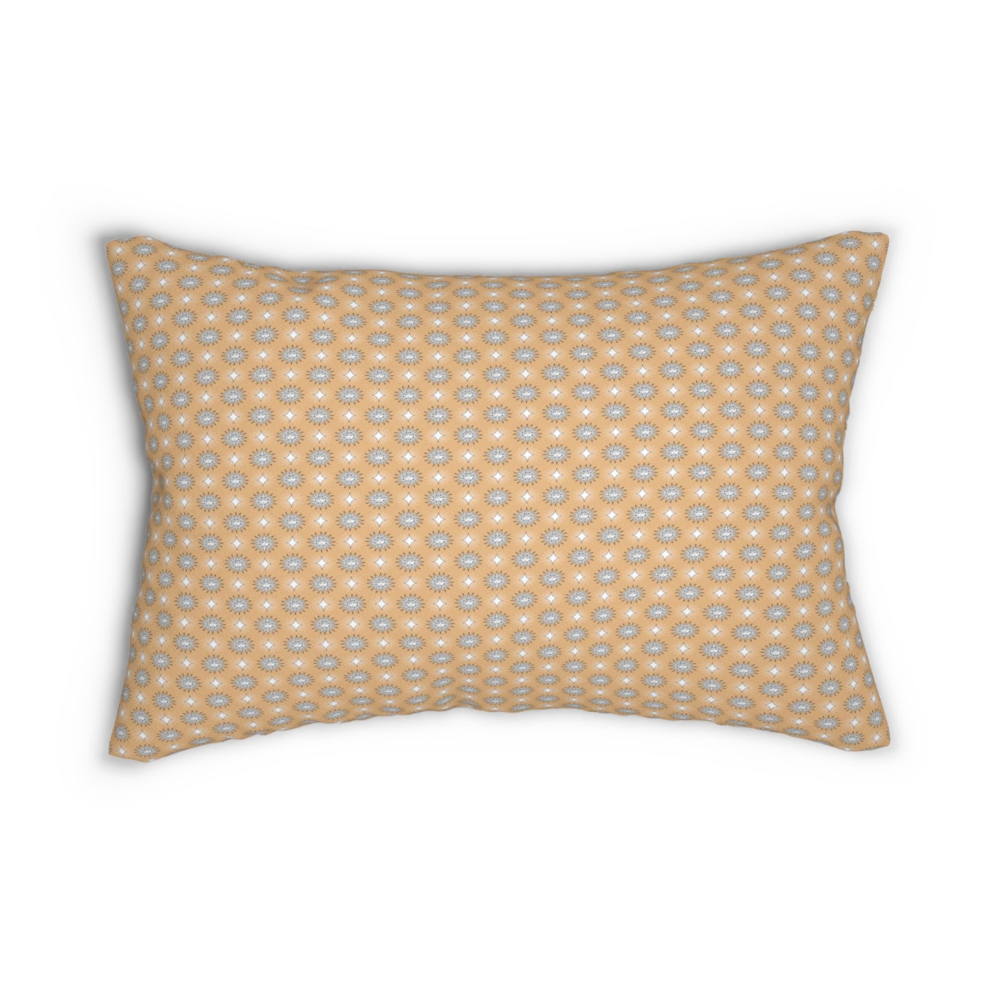 Tan Sunset Star-crossed Bodies Spun Polyester Lumbar Pillow, 20" x 14"