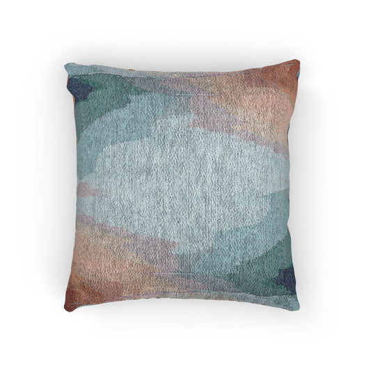 Blue Sea Peach Fog Woven Pillow, 17" x 18"
