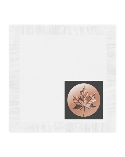Soft Maple Leaf White Coined Napkins, 6.5" x 6.5"