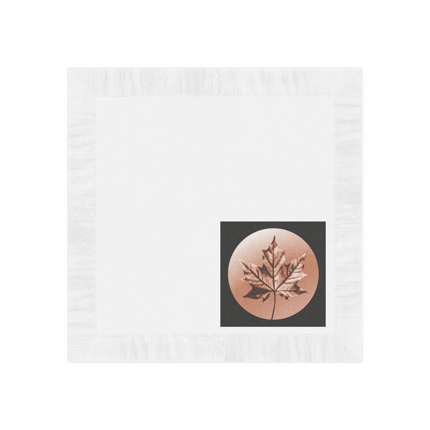 Soft Maple Leaf White Coined Napkins, 6.5" x 6.5"