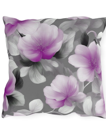 Purple Blossom Floral Bunch 18" x 18" Outdoor Pillow