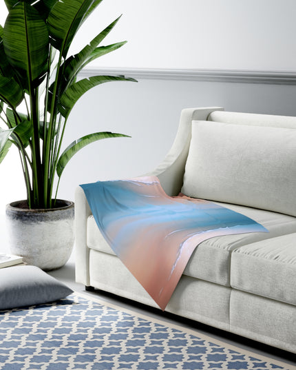 Blue Sea Peach Fog Baby Swaddle 30″×40″ Blanket