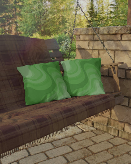 Greenie Meanie Wavey 16" x 16" Outdoor Pillow