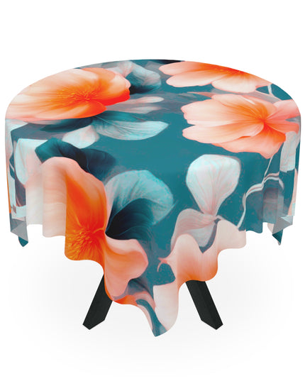Orange Blossom Floral Bunch Tablecloth, 55" x 55"