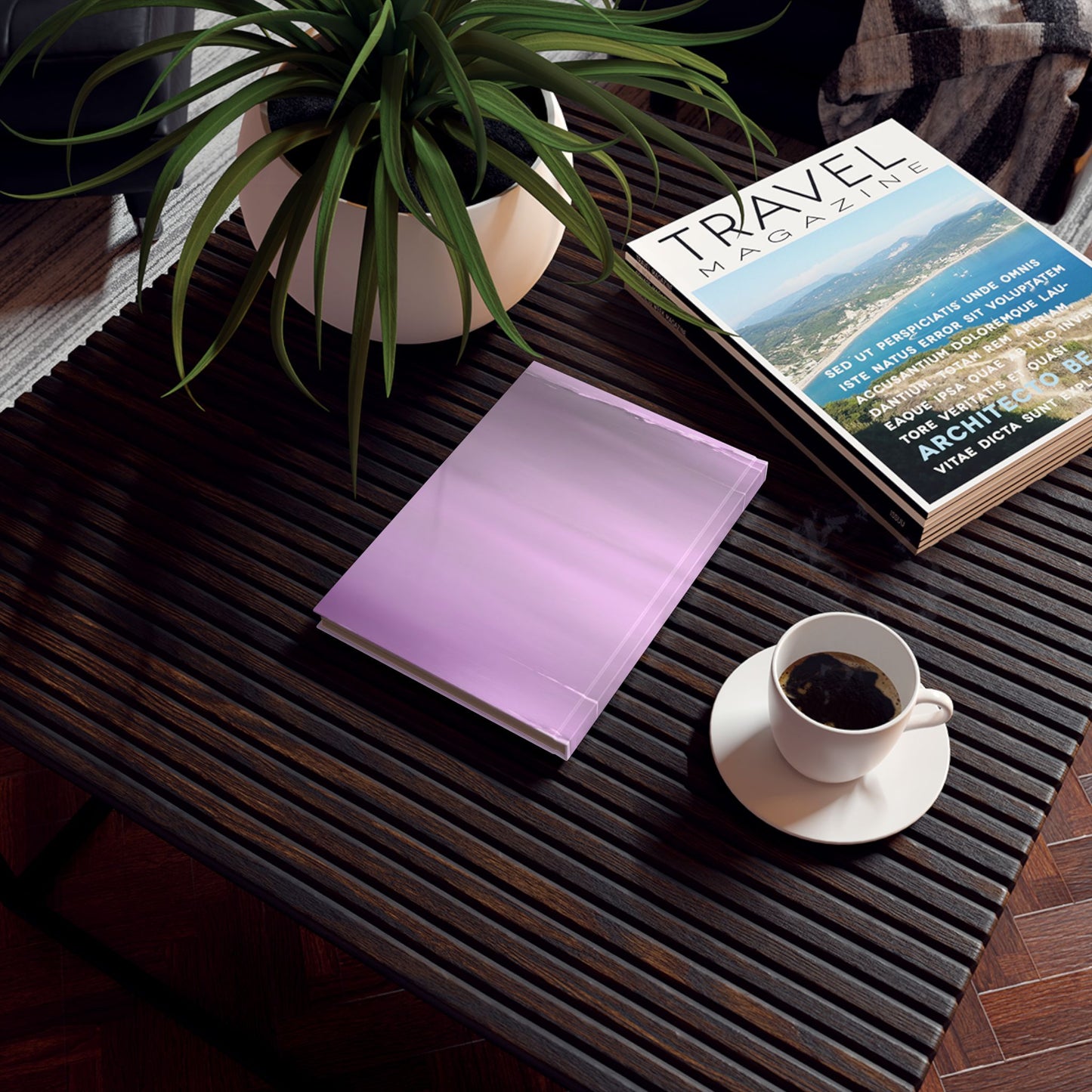 Dark Pink Sea Amethyst Fog 5.2" x 7.4" Hard Backed Journal with 128 blank pages