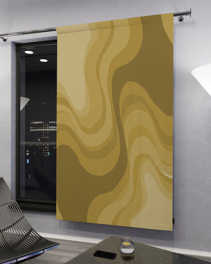 Brown Wavey Window Curtain, 50" x  84", blackout