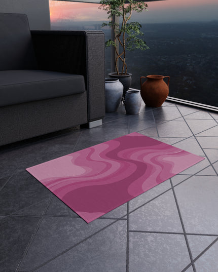 Pinky Mauve Wavey 24" x 36" Outdoor Rug